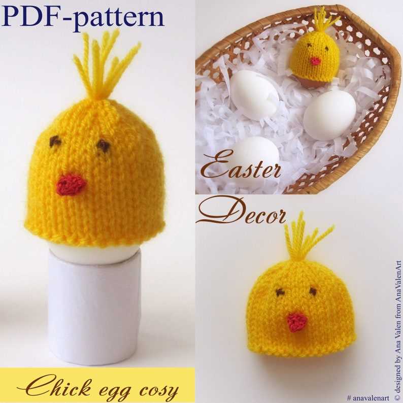 Knitted chick egg cosy pattern