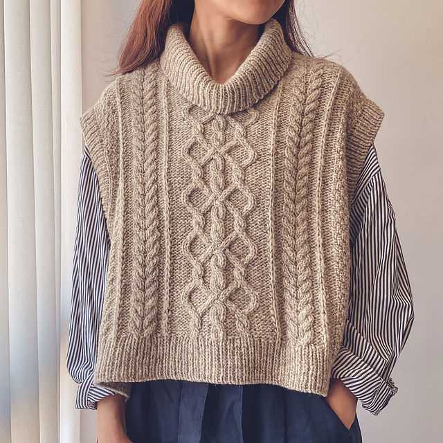 Turtleneck vest knitting pattern
