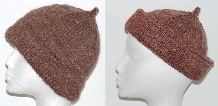 Knit hat with visor pattern free