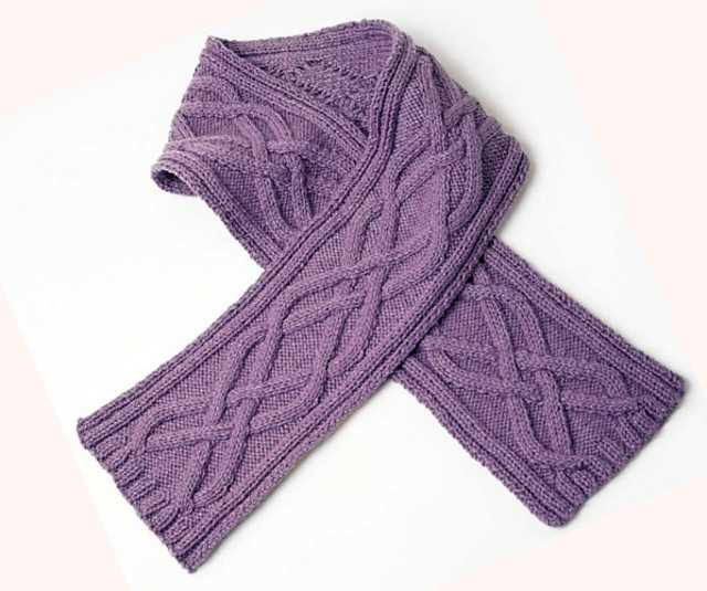 Aran cable scarf free knitting pattern