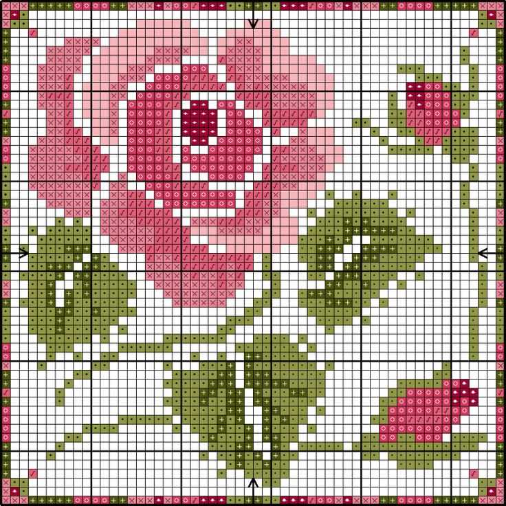 Knit rose flower pattern