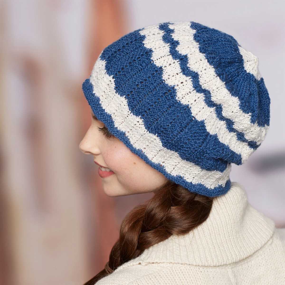 Two color beanie knitting pattern